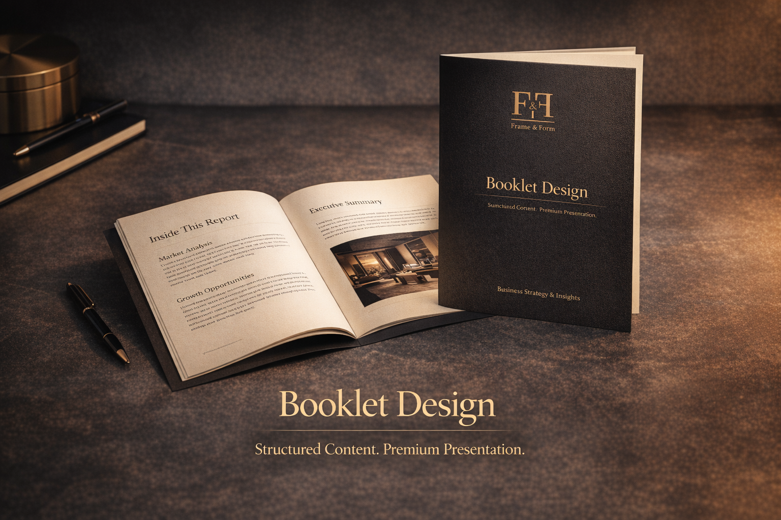 Booklet printing mockup for guides, catalogs, and presentations