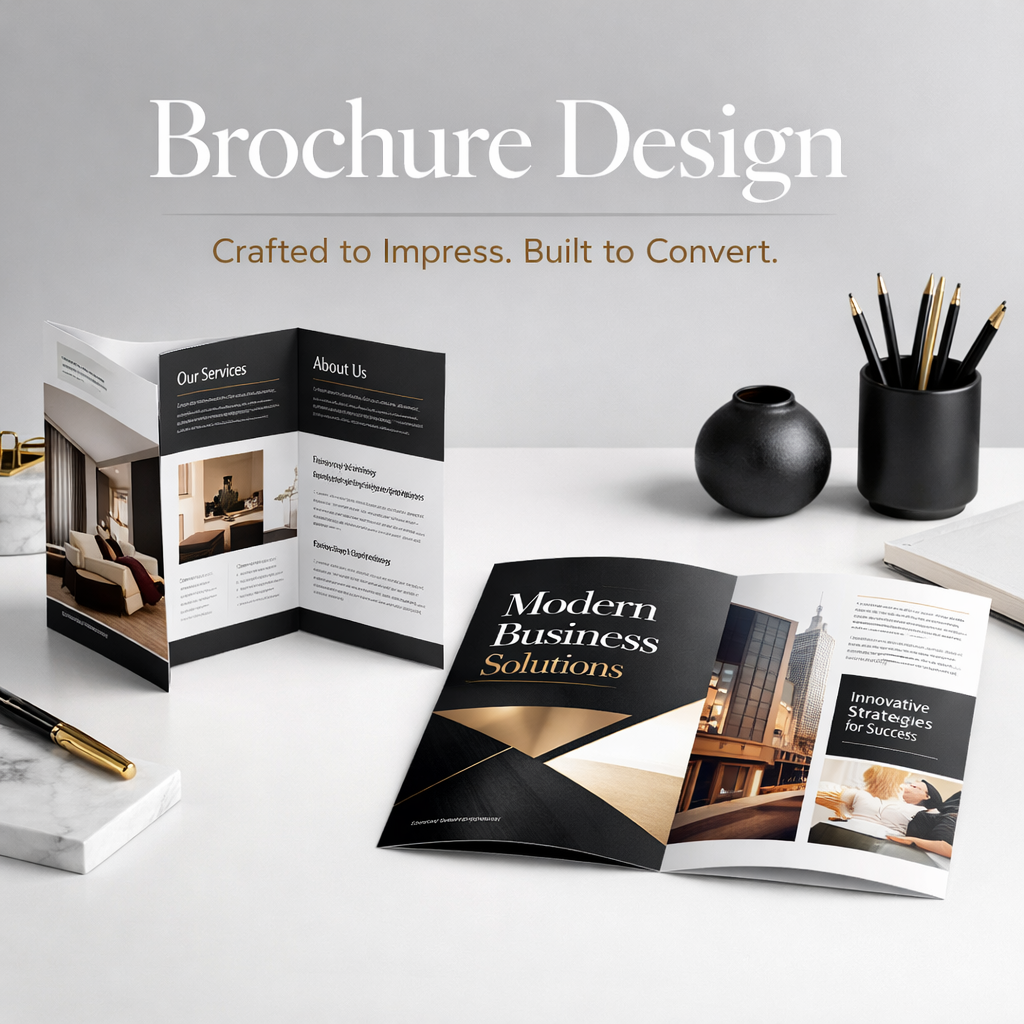 Brochure printing and brochure design mockup for professional marketing