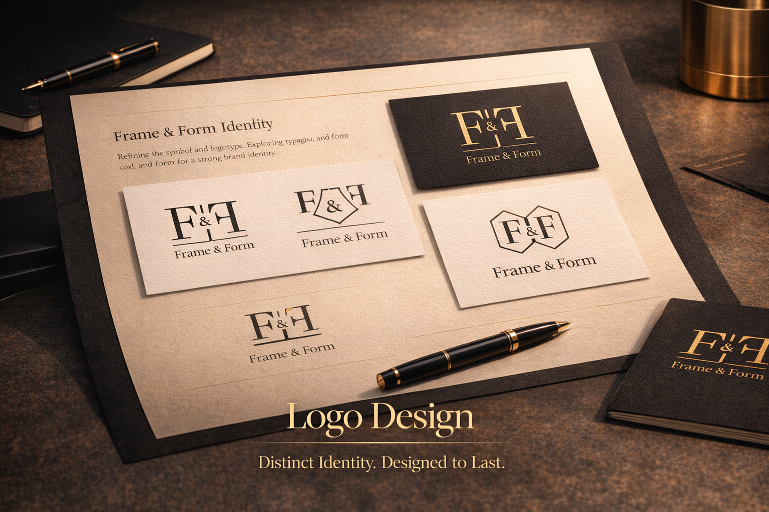 Logo design mockup for modern local businesses and startups