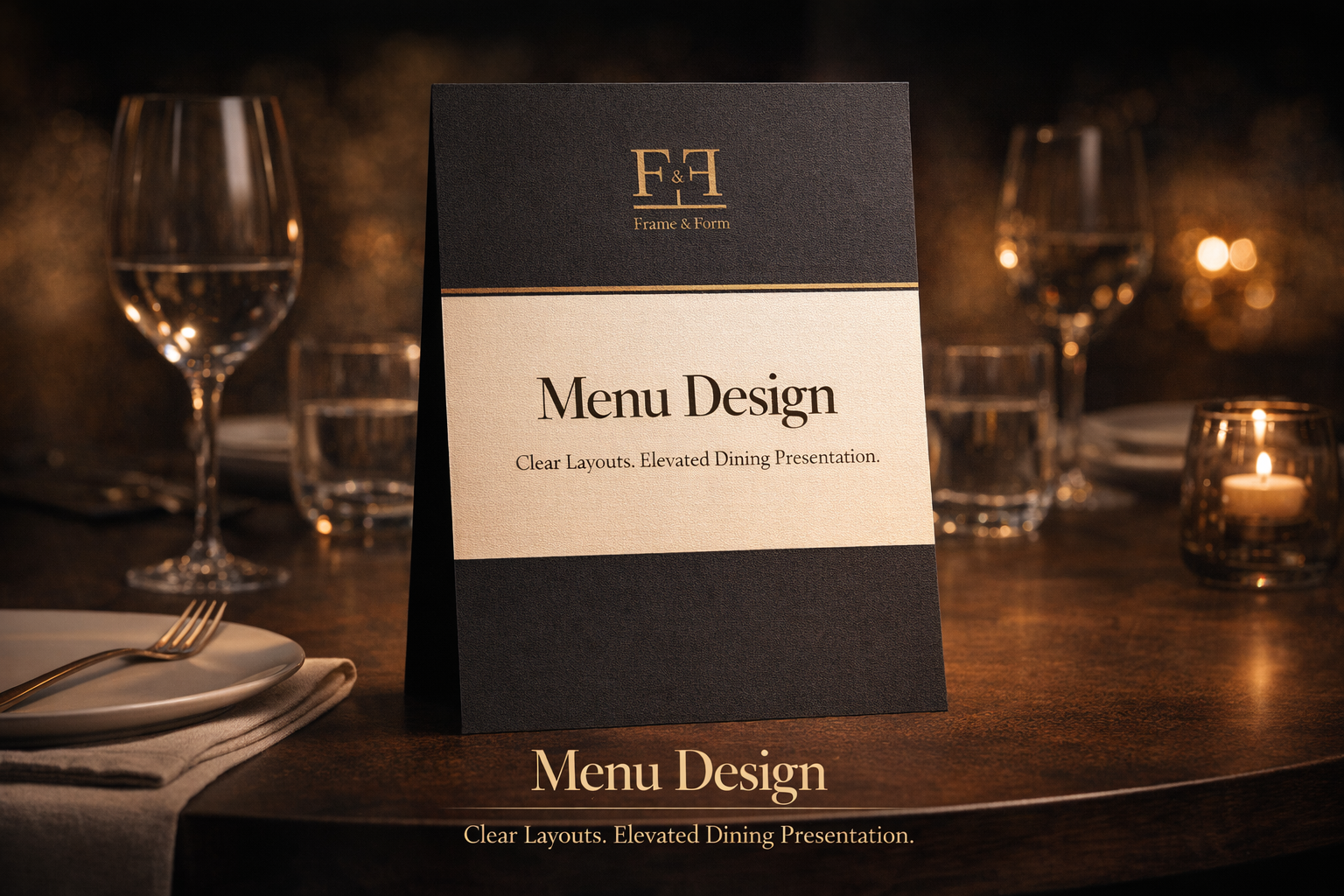 Restaurant menu printing and menu design mockup