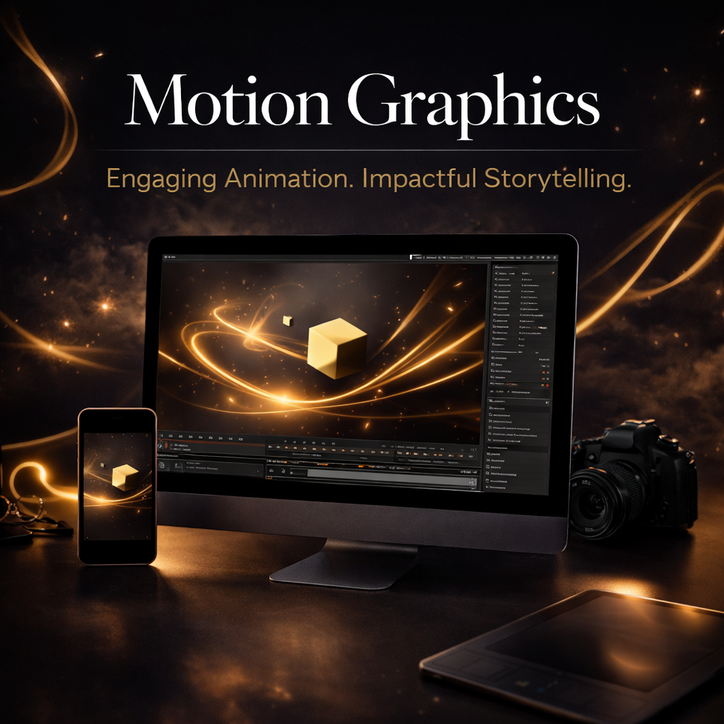 Motion graphics services mockup for social media and digital campaigns