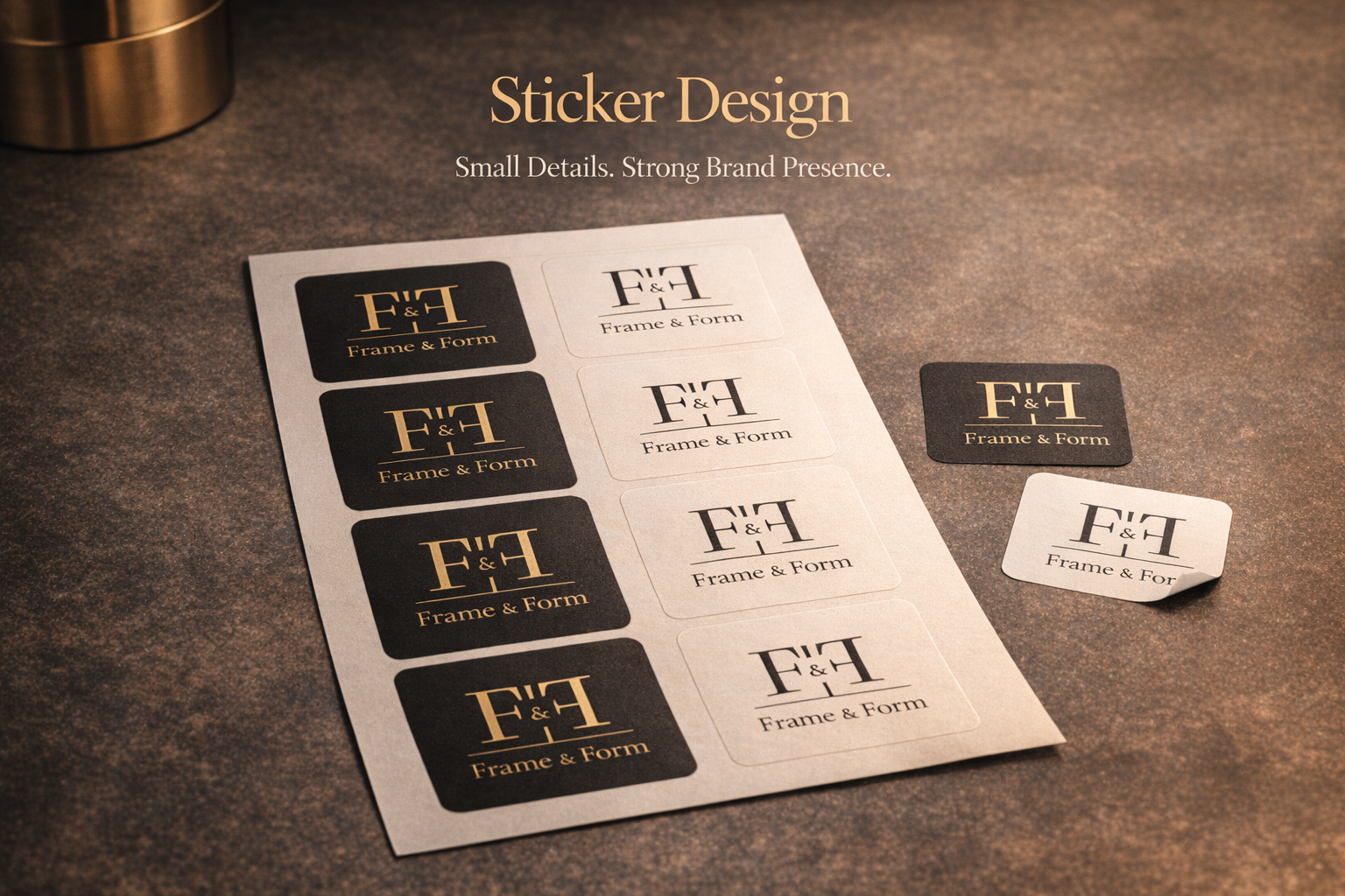Custom sticker printing mockup for packaging and promotional branding
